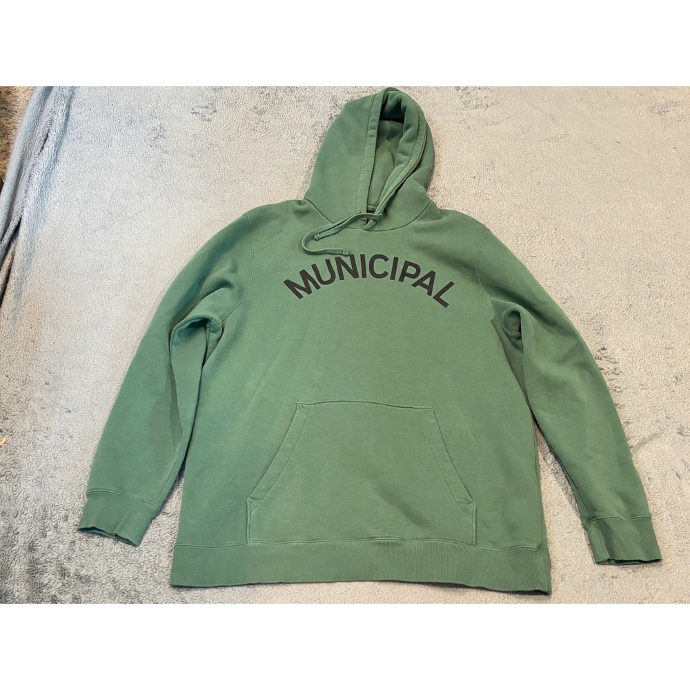 Municipal Sport Utility Gear Mens XL Sage Green Arched Logo Pullover Hoodie